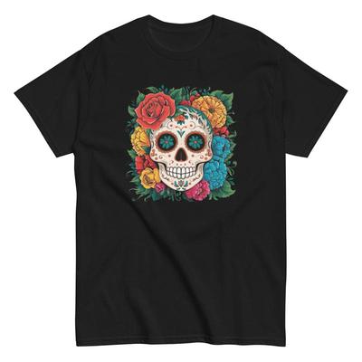 Sugar Skull Flower Graphic T-shirt