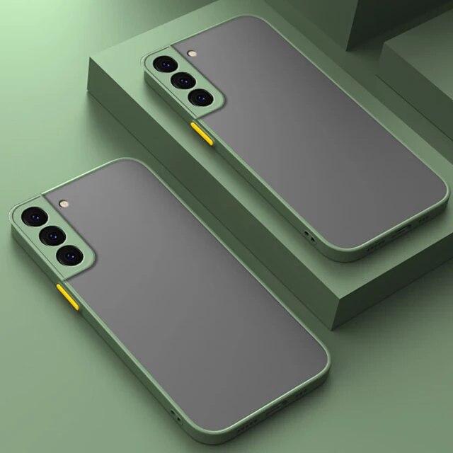 Матовый прозрачный силиконовый чехол для Samsung Galaxy S24 Ultra S23 Plus S22 S21 S20 FE, противоударная броня, жесткий защитный чехол из ТПУ для камеры ПК для Galaxy S24 +