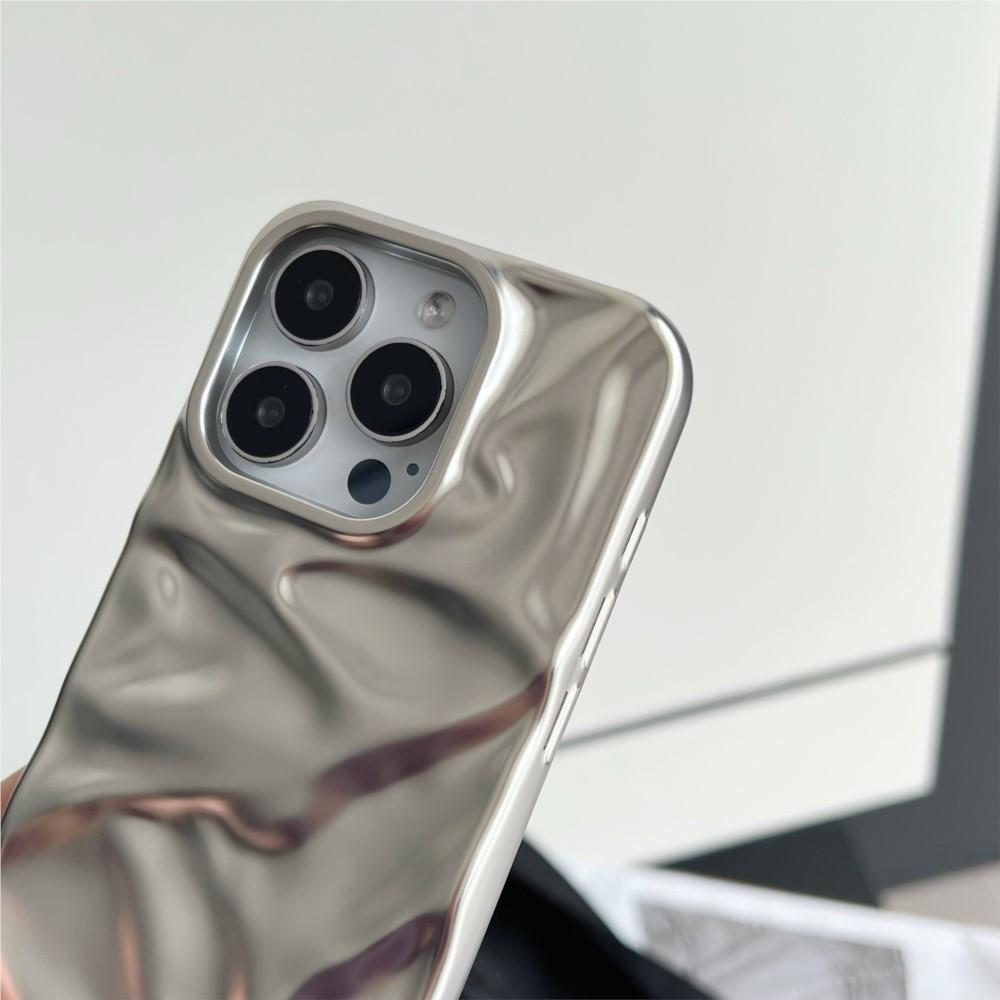 Luxury Matte Silver Water Ripple Case For 17 Air 16 15 14 Plus 13 12 Pro Max 11 Creative Frosted Wrinkle Shockproof Cover