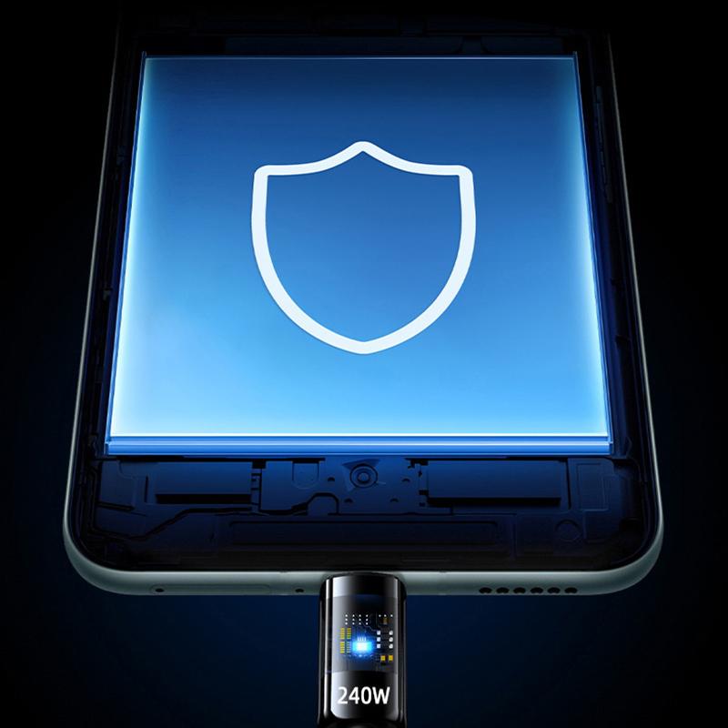 240 Вт Кабель USB Type C Кабель быстрой зарядки для ноутбука, планшета, iPhone 16 15, Samsung, Xiaomi 15, телефона Huawei Шнур зарядного устройства USB C 1 м 2 м