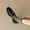 Маленькие кожаные туфли Footstroke на весну и осень, одинарные туфли на среднем каблуке, британский стиль, туфли Lefou на толстом каблуке, женские
