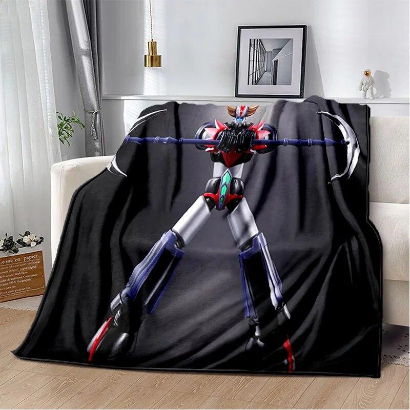 UFO Robot Grendizer Anime Cartoon Soft Plush Blanket,Flannel Blanket Throw Blanket for Living Room Bedroom Bed Sofa Picnic Kids