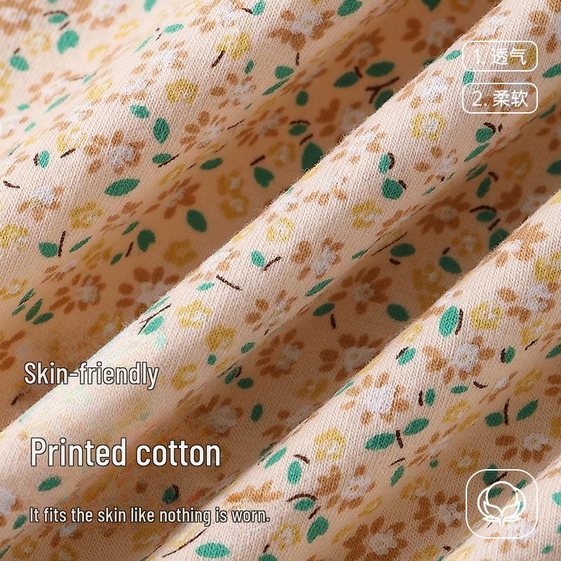 Нижнее белье больших размеров из зеленого хлопка с цветочным принтом – трусы в стиле тети