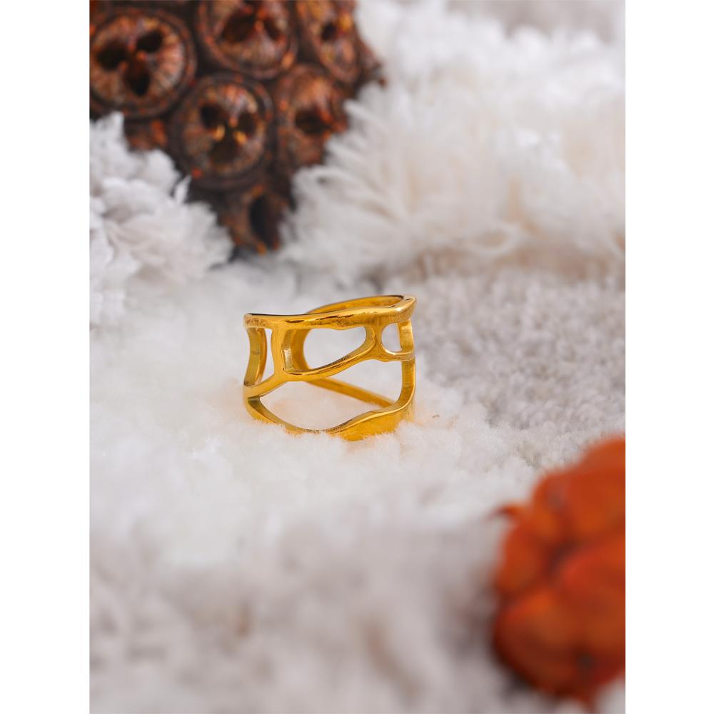 Eetit Нержавеющая сталь широкое полое манжетное открытое кольцо для женщин стильный дизайн водостойкие металлические ювелирные изделия оптовая продажа