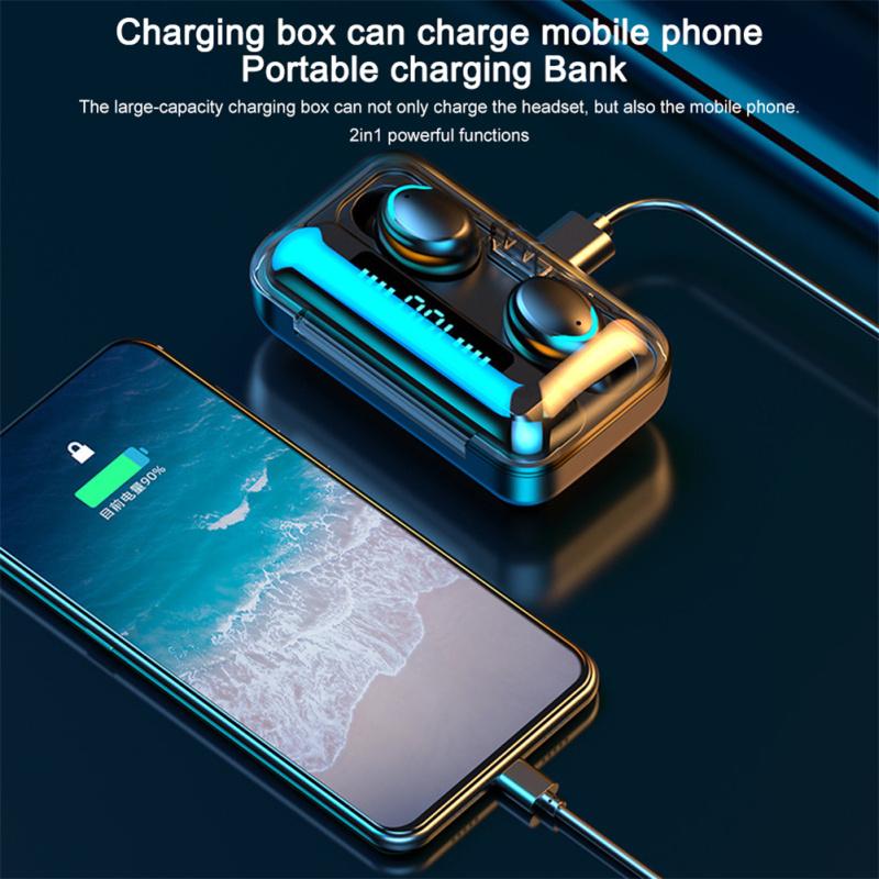 F9-5c Tws Беспроводные Bluetooth-совместимые наушники 5.1 Спортивная водонепроницаемая гарнитура Музыкальные наушники