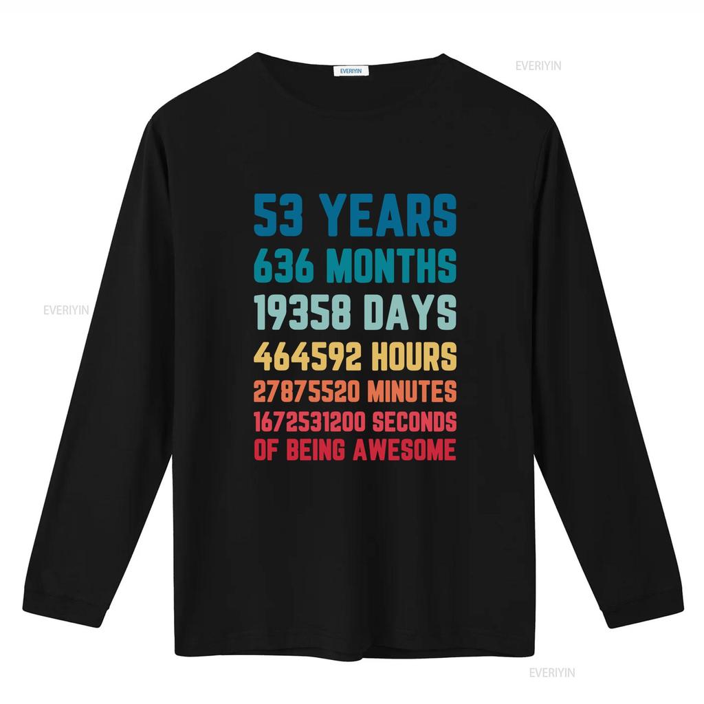 53 Years 636 Months 19358 Days Mens T Shirt 100 Cotton 53rd Birthday vintage Washed Slightly Casual Stylish Unisex