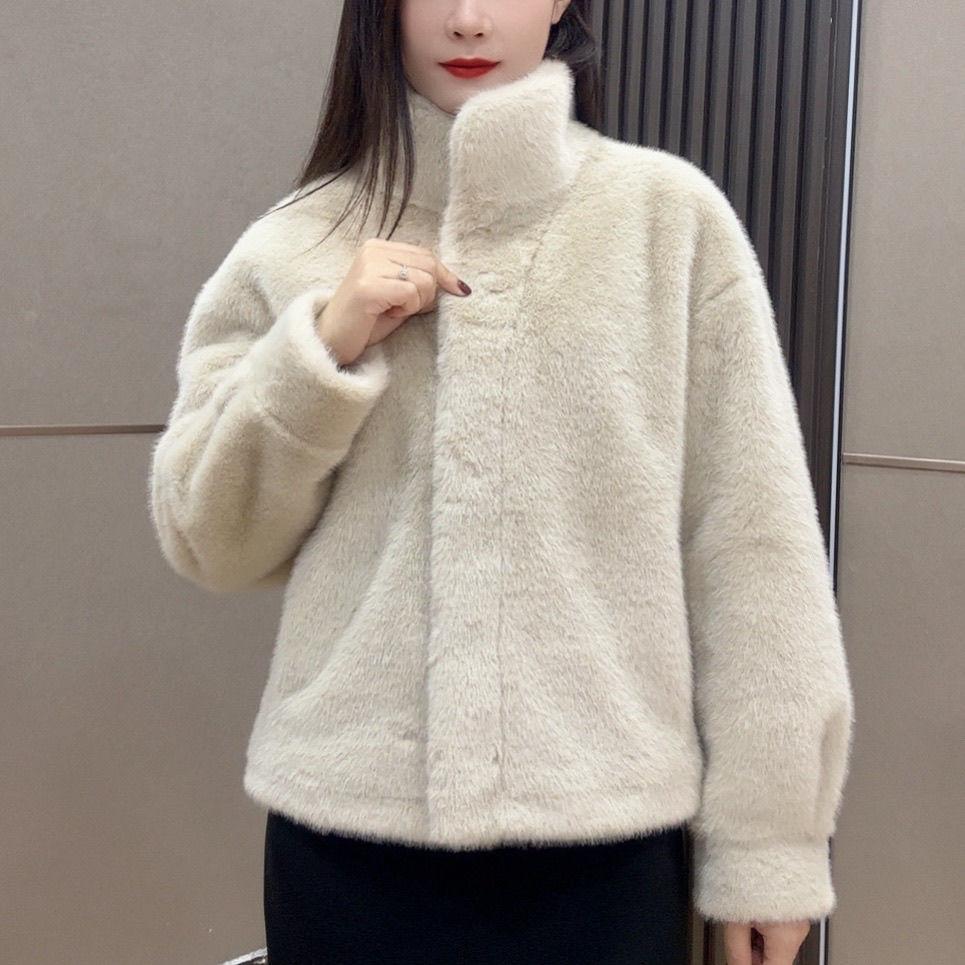 Короткая модная шуба с воротником-стойкой и леопардовым принтом для женщин, теплая и свободная зимой