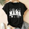 Spooky Season Graphic T-shirt Short Sleeve Tops Halloween Mama Retro Aesthetic Party T-shirt This Mama Loves Her Boos Shirts