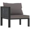 vidaXL 3-Sitzer-Sofa mit Auflage Anthrazit Poly Rattan