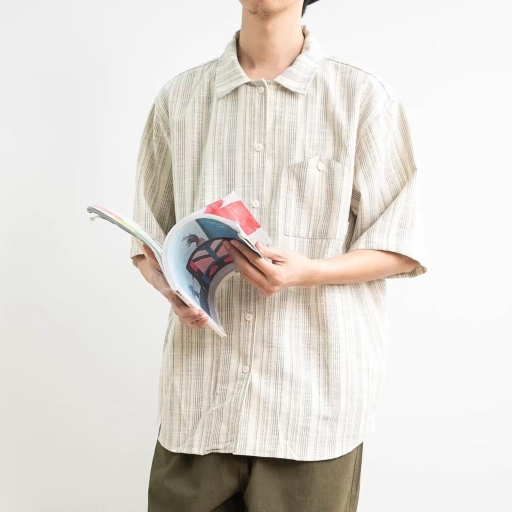 Летняя одежда мужская ретро повседневная рубашка студенческая свободная нишевая дизайнерская забавная новая мужская верхняя часть для ношения на открытом воздухе