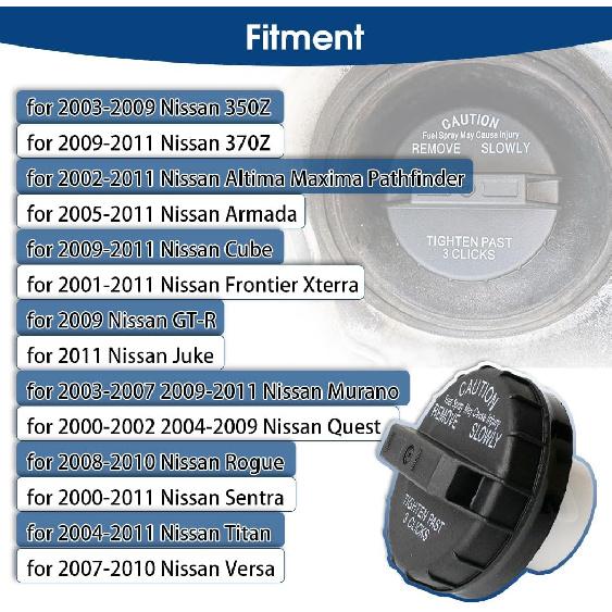 10838 Gas Cap Fuel Cap for Nissan Xterra Frontier Titan Sentra Altima Maxima Armada Murano Rogue Cube 370Z 350Z GT-R Accessories Cap Cover 2000 2001