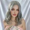 Female Synthetic Silver Grey Wig Fluffy Fake Hair for Woman Daily Cosplay Loose Wave Wig Heat Resistant Fibre