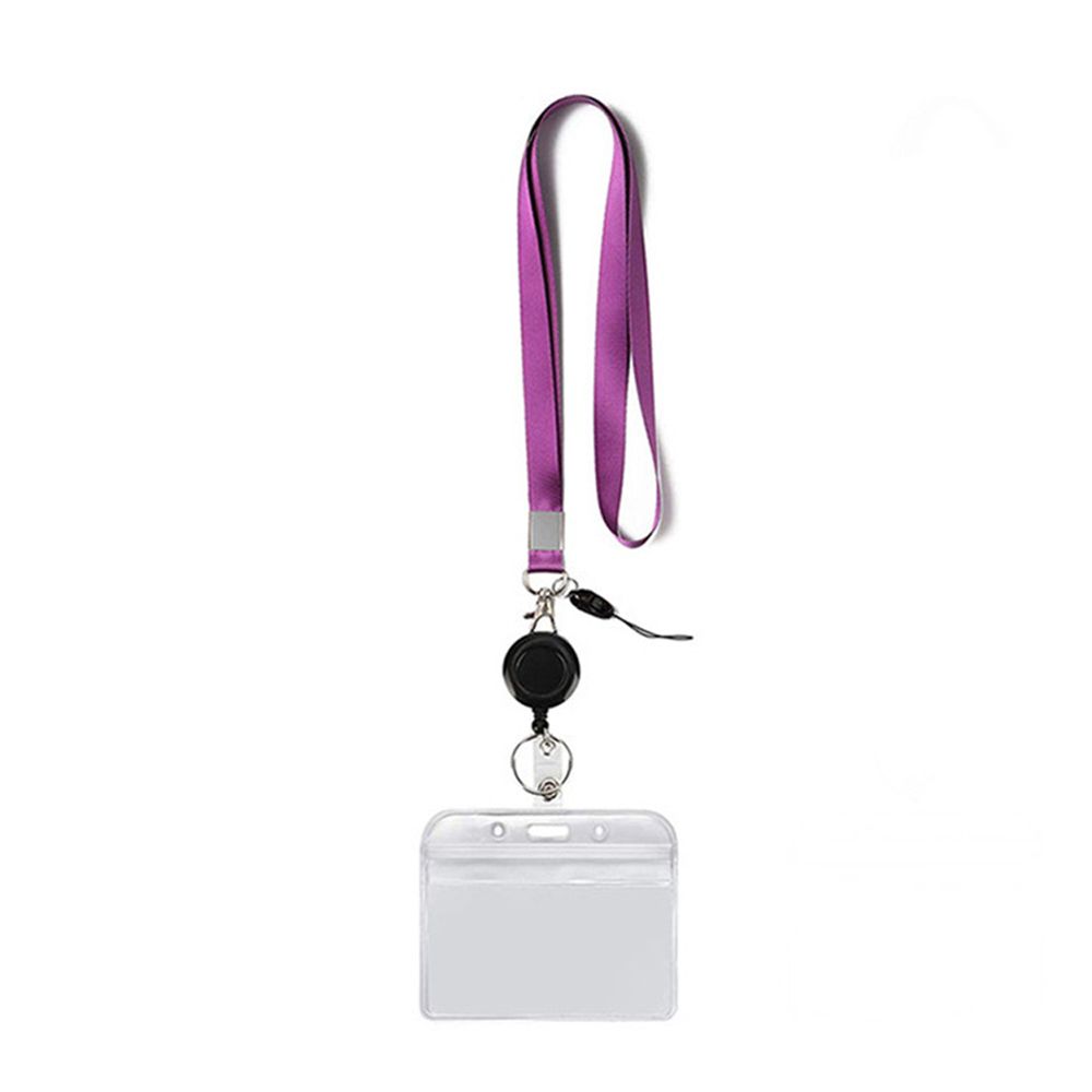 Clip Business Card ID Card Holder Badges Set Lanyard Name Card Holder Retractable Badge Holder