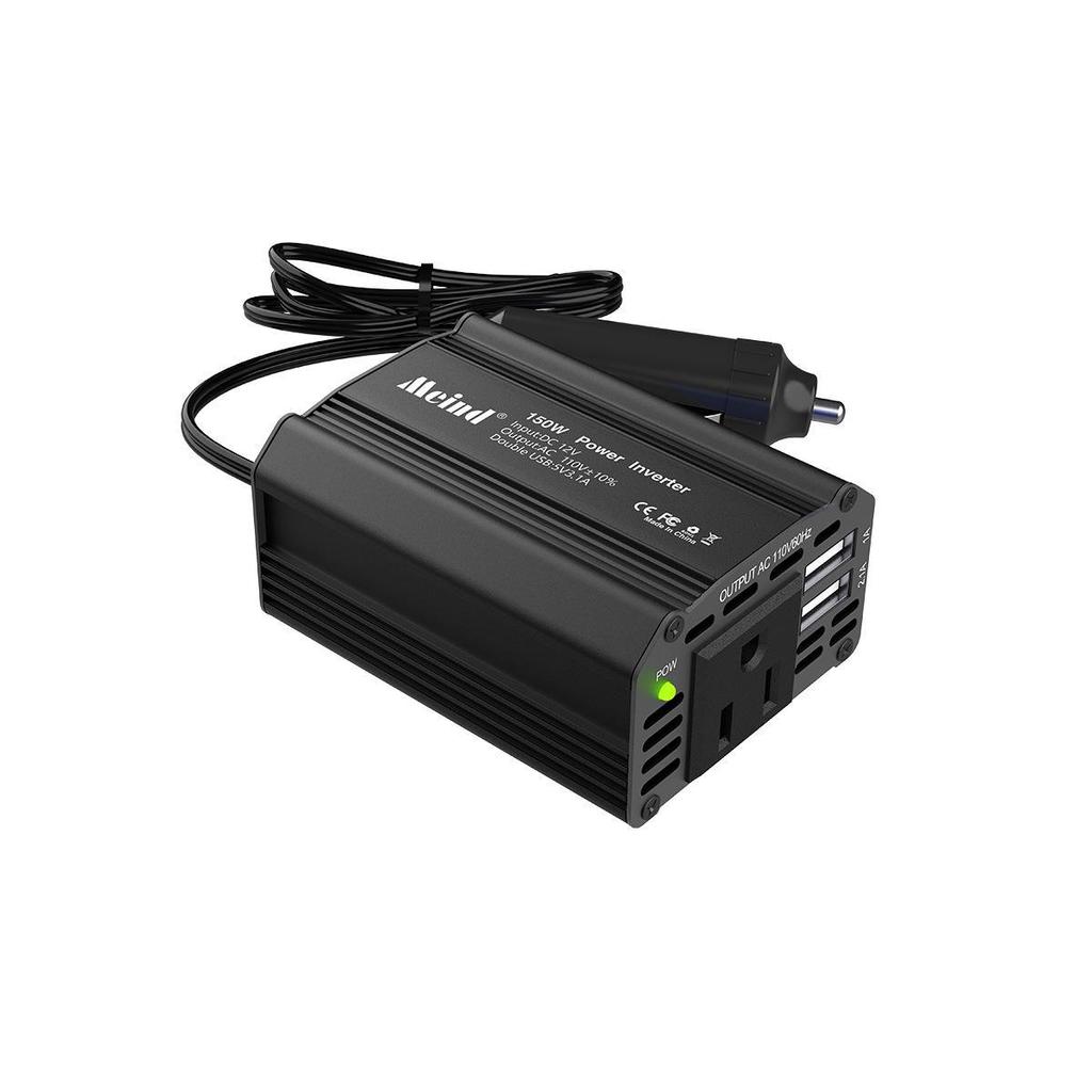 Компактный автомобильный инвертор мощностью 150 Вт с 12 В постоянного тока в 110 В переменного тока с двумя выходами USB 5 В/3,1 А