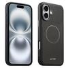 Suteni G8 Magnetic Triangle Texture Vegan Leather Shockproof Phone Case For iPhone 16 Pro