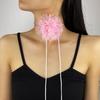 Stylish Rose Blossom Necklace Simulation Flower Neckchain Women Girls Collarbone Chain Eye Catching Choker Accessory
