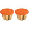 2pcs Salad Dressing Container, 2.4oz Stainless Steel Sauce Bowls Condiment Containers, Dipping Sauce Cups for Lunch Bento Box, Orange