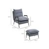 Fauteuil - MUVOE - Chaise longue Tabouret - Inclinable - Gris - Avec ottomane