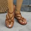 Clip Toe Woven Flat Beach Sandals Casual Plus Size Sandals Slipper Women's Shoes