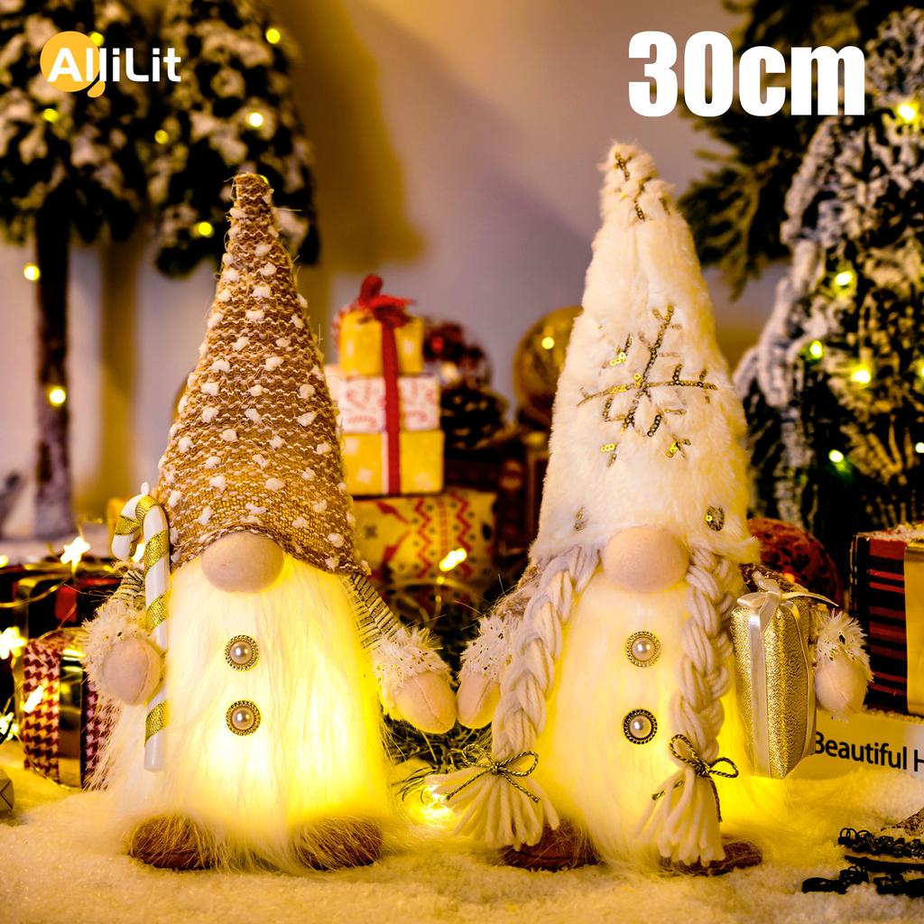 30cm Glowing Faceless Gnome Doll Christmas Tree Decor Night Light Holiday Home Gift