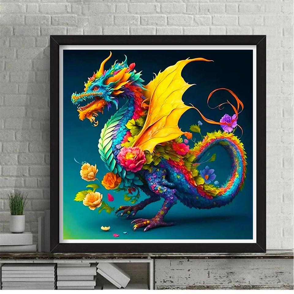 5d DIYDiamond Embroidery Dragon Full Round Square Diamond Hand Crafts Painting Novelty 2024 Animal Embroidery Home Decoration