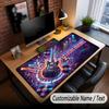 Music Guitar Theme Custom Mouse Pad Personalized With Name Text Customized Desk Mat For Office Home Decor