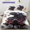Ken Kaneki Anime Pattern Bedding Set Quilt Cover Pillowcase Home Decor Gift (1 * Duvet Cover + 2 * Pillowcase, Without Core)