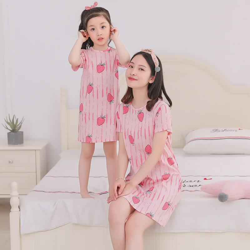 «Ночная рубашка принцессы из хлопка для девочек — летняя пижама с коротким рукавом»