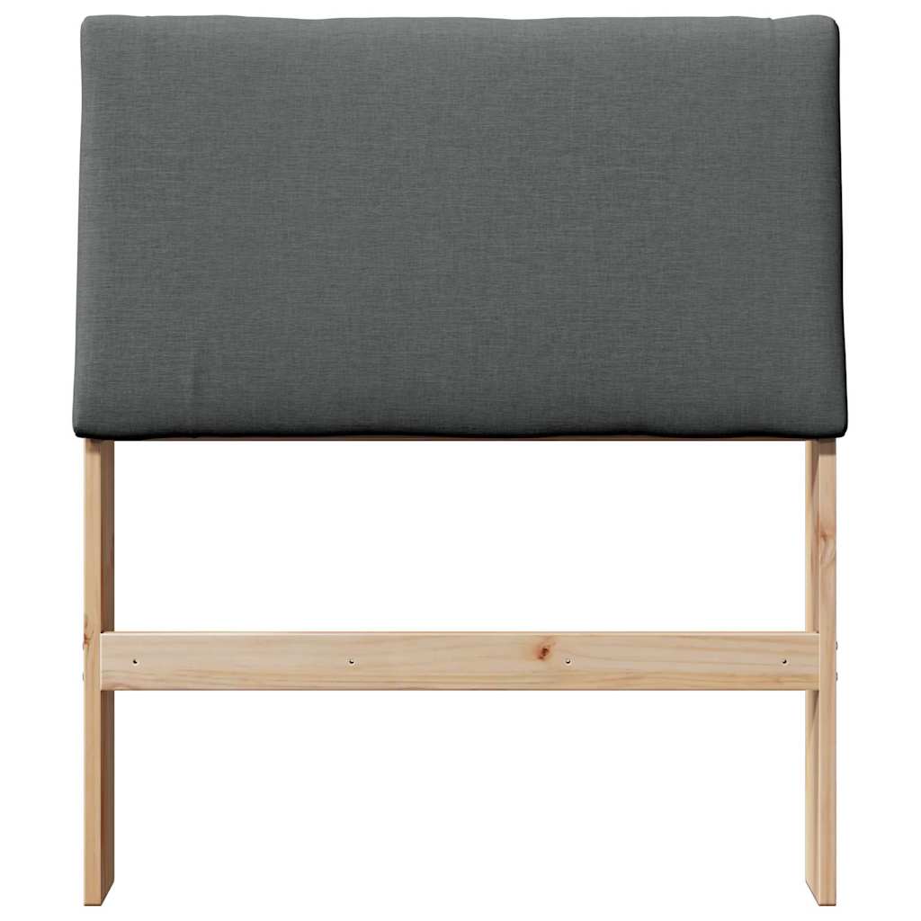 Upholstered Headboard Dark Grey 75 cm Solid Pine Wood