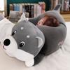 Cute Husky Plush Pillow with Sweet Messages Soft Stuffed Animal Huggable Floppy Dog Doll