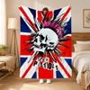 Плед Sex Pistols, 240 г, фланелевый, подходит для диванов, кроватей, офисов, изысканные подарочные пледы
