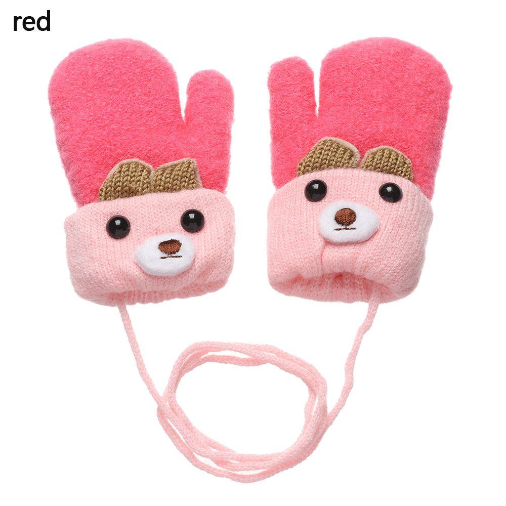 New Hot Boys Girls Baby Newborn Kids Gloves Cute Cartoon Thick Warm Knitted Mittens