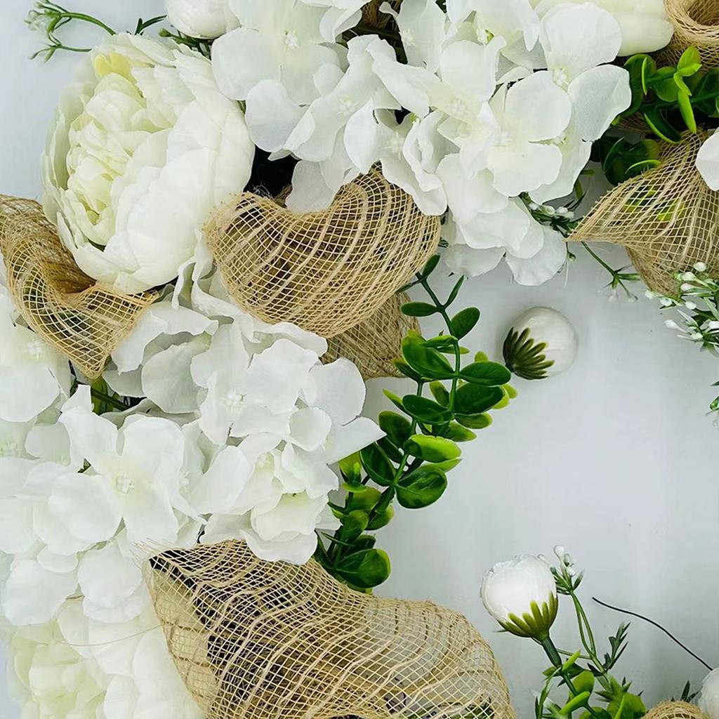 Simulated Embroidered Wreath Peony Artificial Flower Door Decoration