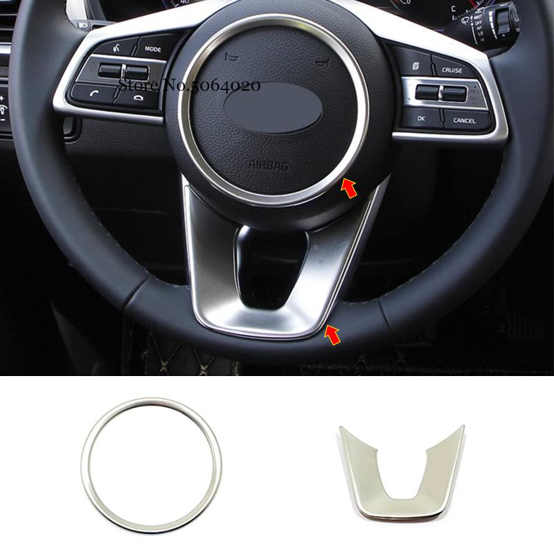For KIA Seltos 2020-2022 Stainless Steel Car Steering Wheel Button Sticker Decoration Cover Trim Car Styling Accessories 2pcs