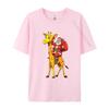 Santa Riding Giraffe Christmas Giraffe TShirt Print Tshirts for Unisex Camisa Cotton Tshirts Cream T Shirt