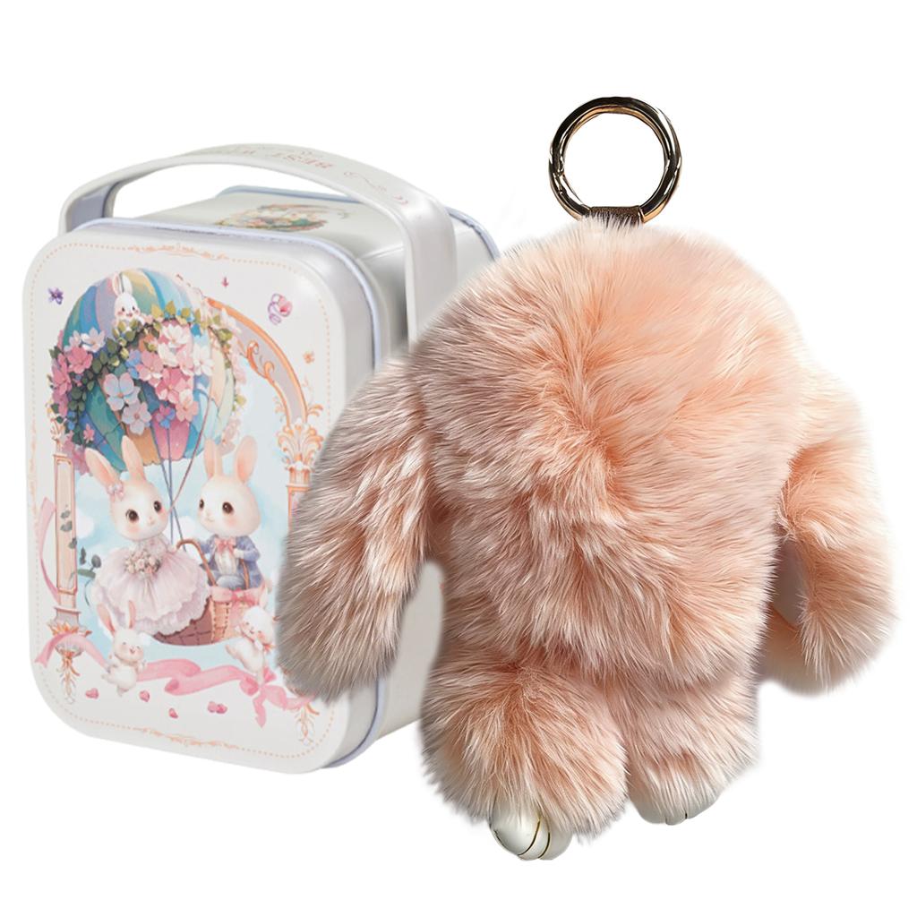 15cm Fluffy Bunny Keychain Rabbit Fur Keychain Women Bag Car Key chain Pendant Decoration Jewelry Bags Hangings Accessories Gift