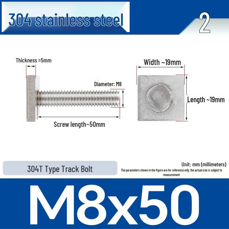 Индивидуальный Т-образный болт M6/M8 из нержавеющей стали 304 с Т-образным пазом, неправильной прямоугольной формы