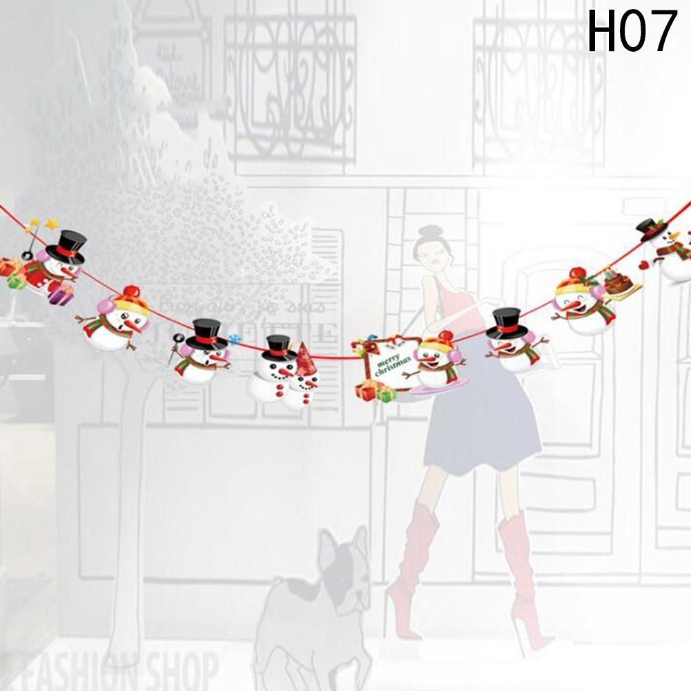 1 Pcs New Cartoon Pull Flag Christmas Flag Christmas Decoration Supplies Birthday Wedding Decoration Hanging Flag