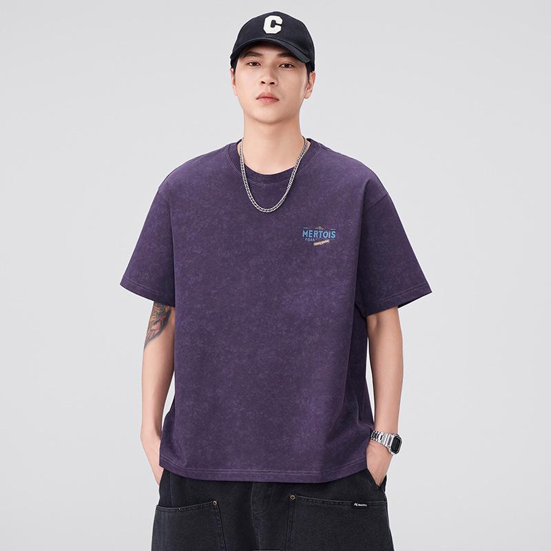 Новая американская футболка с коротким рукавом из чистого хлопка для мужчин на лето