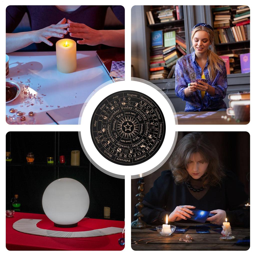 Доска для гадания Деревянная доска для лозоходства Доска для гадания Луна Звезда Энергетическая резная тарелка Исцеляющая доска для медитации Ведьмин алтарь
