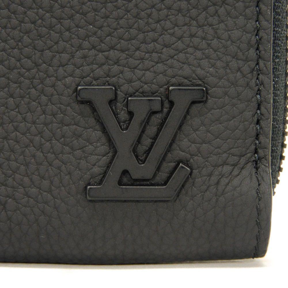 Used 12564 Zippy Wallet Horizontal M80334 7940 Current Model Black Zip Around RFID LV Aerogram Noir Men's from Japan