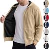 Men S Hooded Waffle Knit Zip Up Cardigan Sweatshirt Loose Fit Casual