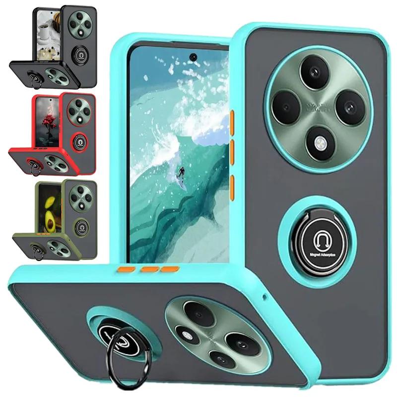Чехол Armor Matte для OPPO Reno 12F 12FS 5G Reno12 F FS, чехол-кольцо, магнитный держатель, подставка, противоударный чехол, Fundas