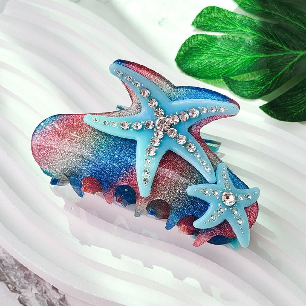 Acetic Acid Starfish Hair Grab Clip Korean Style Large Shark Clip Sweet Acetate Hair Claw  Daily