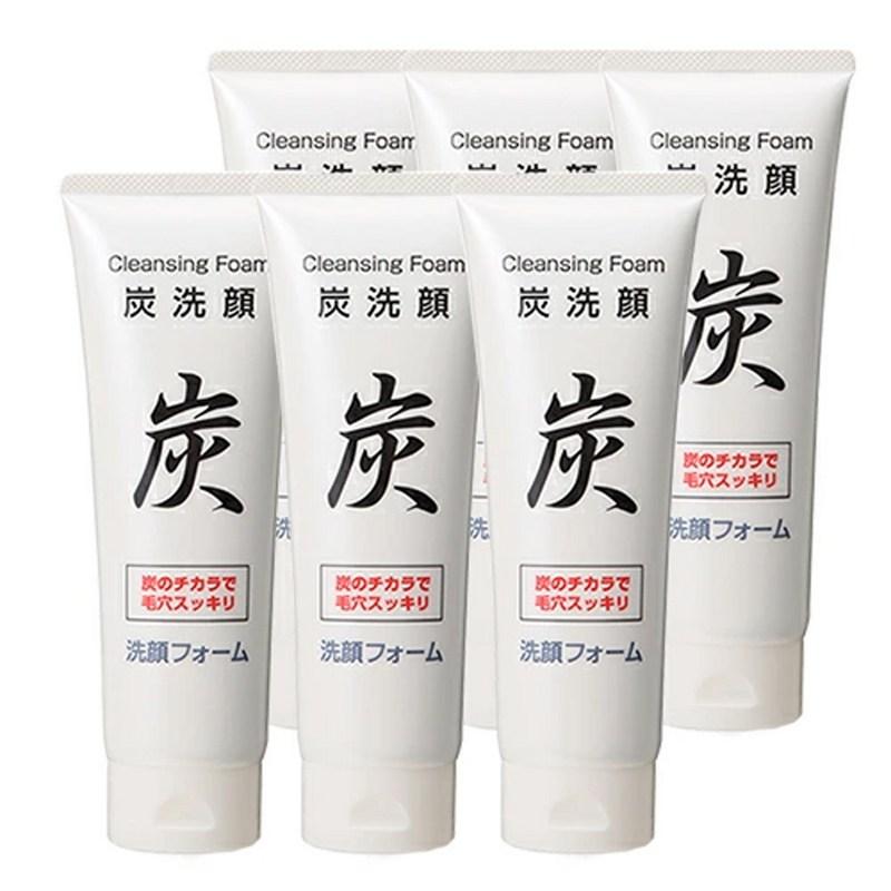 Японская очищающая пенка для умывания Kumano Yushi с древесным углем, 150 г, 6 шт.