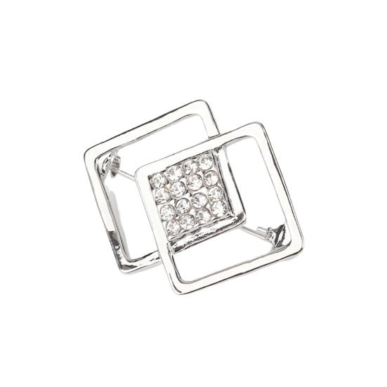 Brooch Pin Sparkling Geometric Shape Rustproof Corrosion Resistant Stunning Visual Effect Alloy Shiny Waist Pin Brooch Clothing Decoration for Women