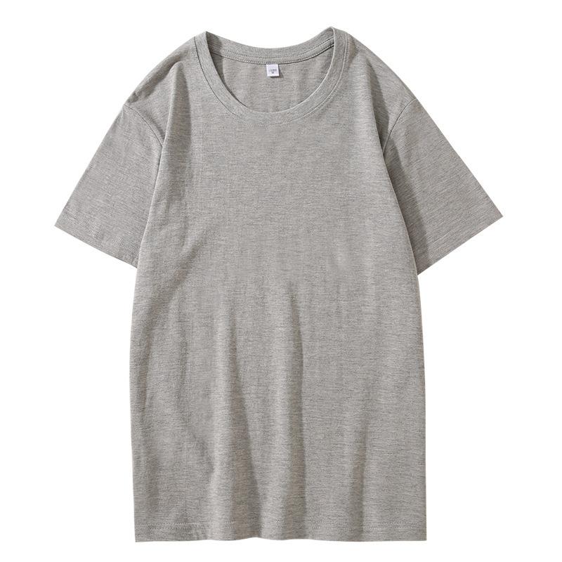 VEZFAA Женская мода повседневная однотонная блузка с принтом на лето и весну с коротким рукавом и круглым вырезом и рубашками