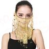 Beautiful Lady Belly Dance Dancing Face Mask Voile Wrap Scarf Sequin Perform Accessory