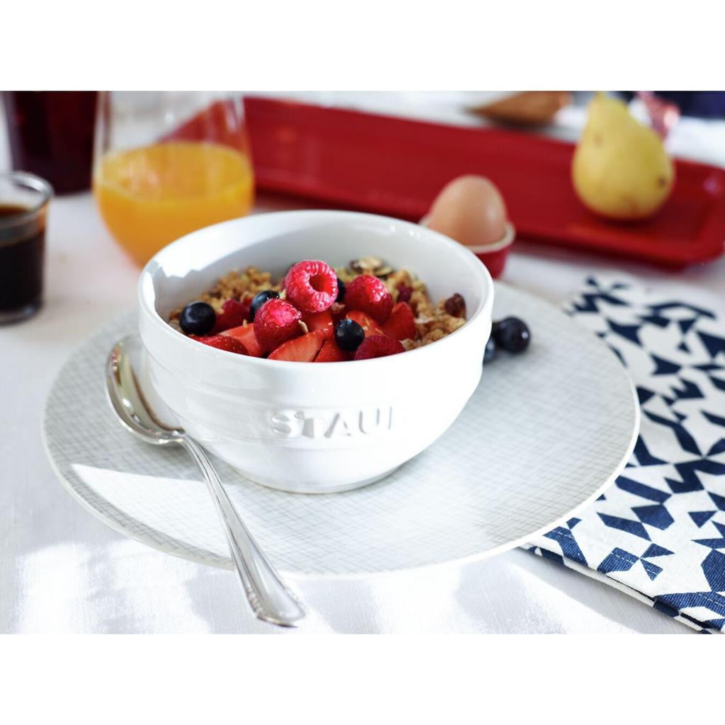 Staub White Ceramic Bowl Heat Resistant Earthenware Microwave Safe Japanese Ceramic Bowl "Bowl 12cm" [Authorized Product] 40511-125