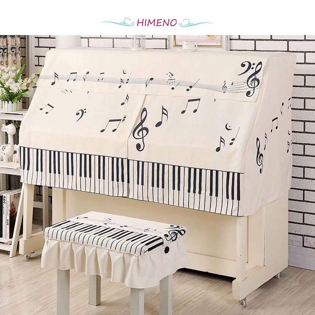 HIMENO Upright Piano Half Dust Cover, Musical Note Design